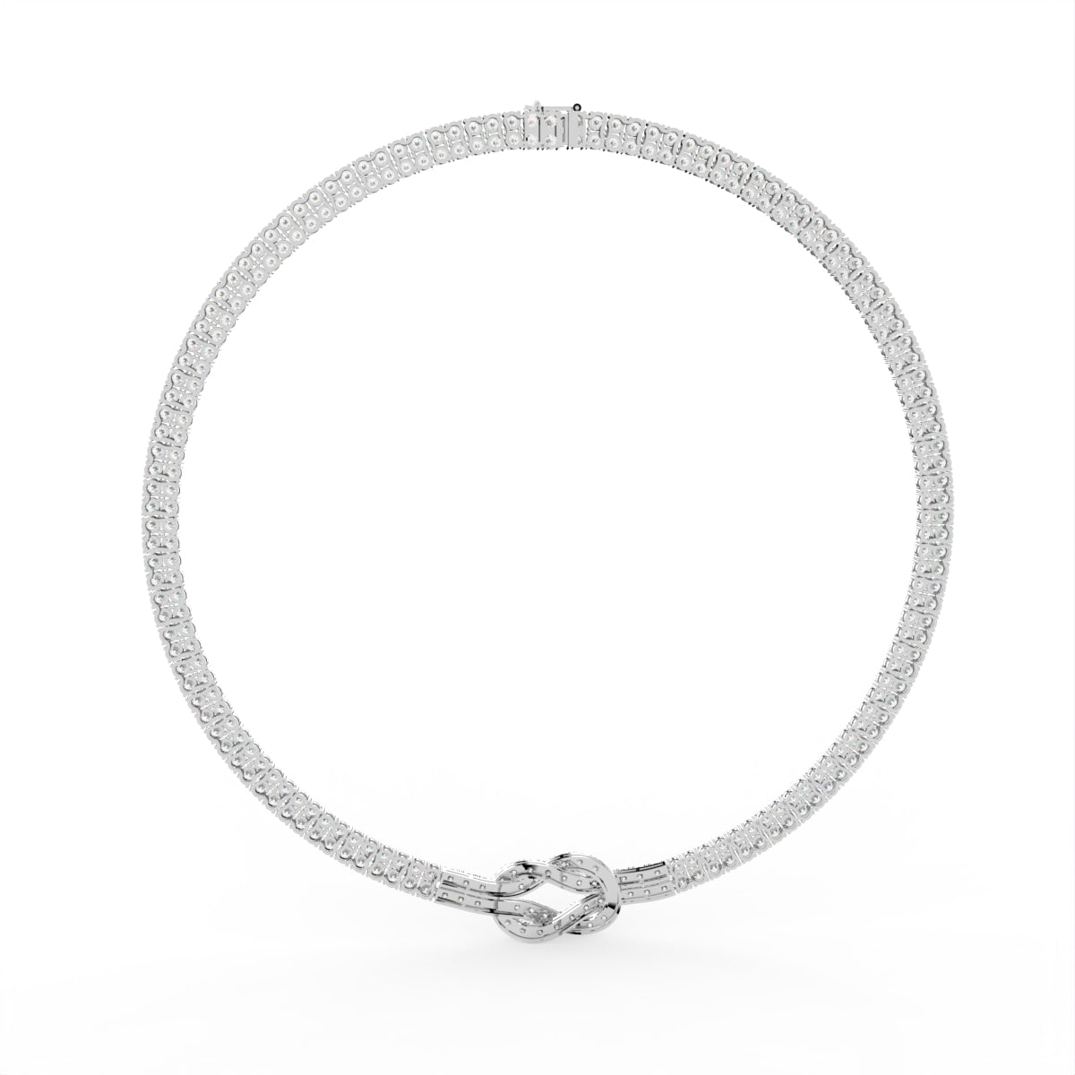 Sterling Silver Diamond Necklace — FRONT/BACK
