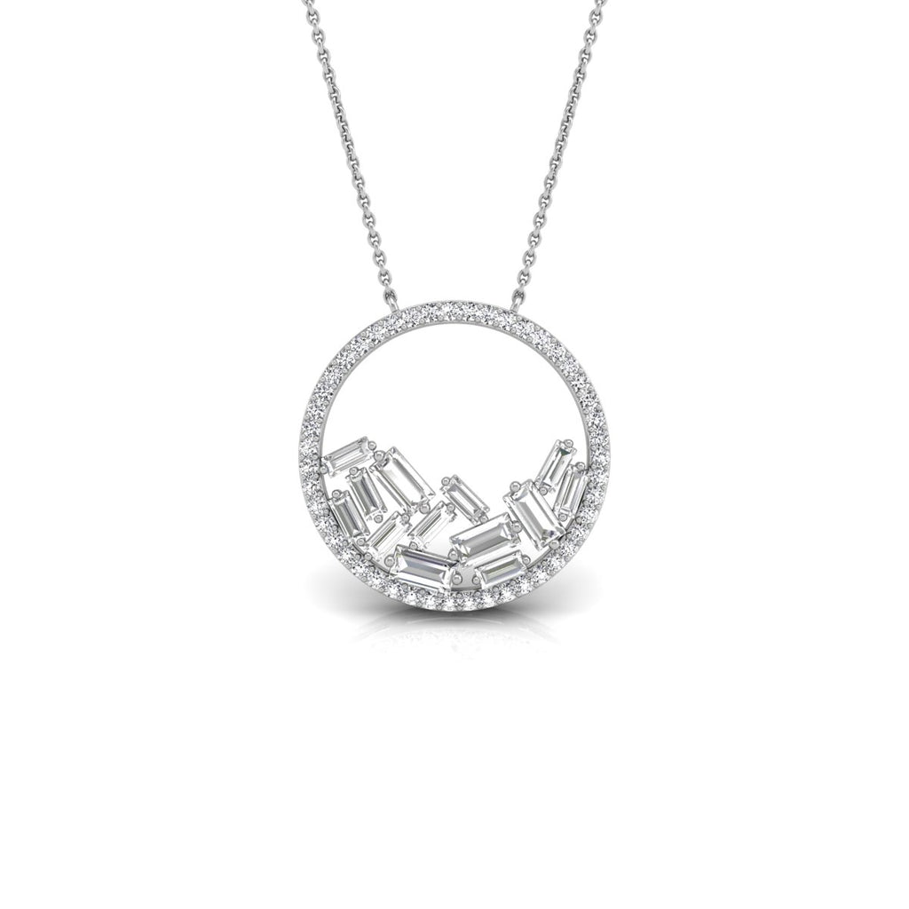 18K Bespoke Baguette Diamond Pendant — FRONT