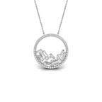 18K Bespoke Baguette Diamond Pendant — FRONT