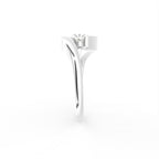 18K Oval Bezel Solitaire Diamond Ring — SIDE