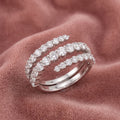18K Spiral Pave Diamond Ring — AI cloth, in-house