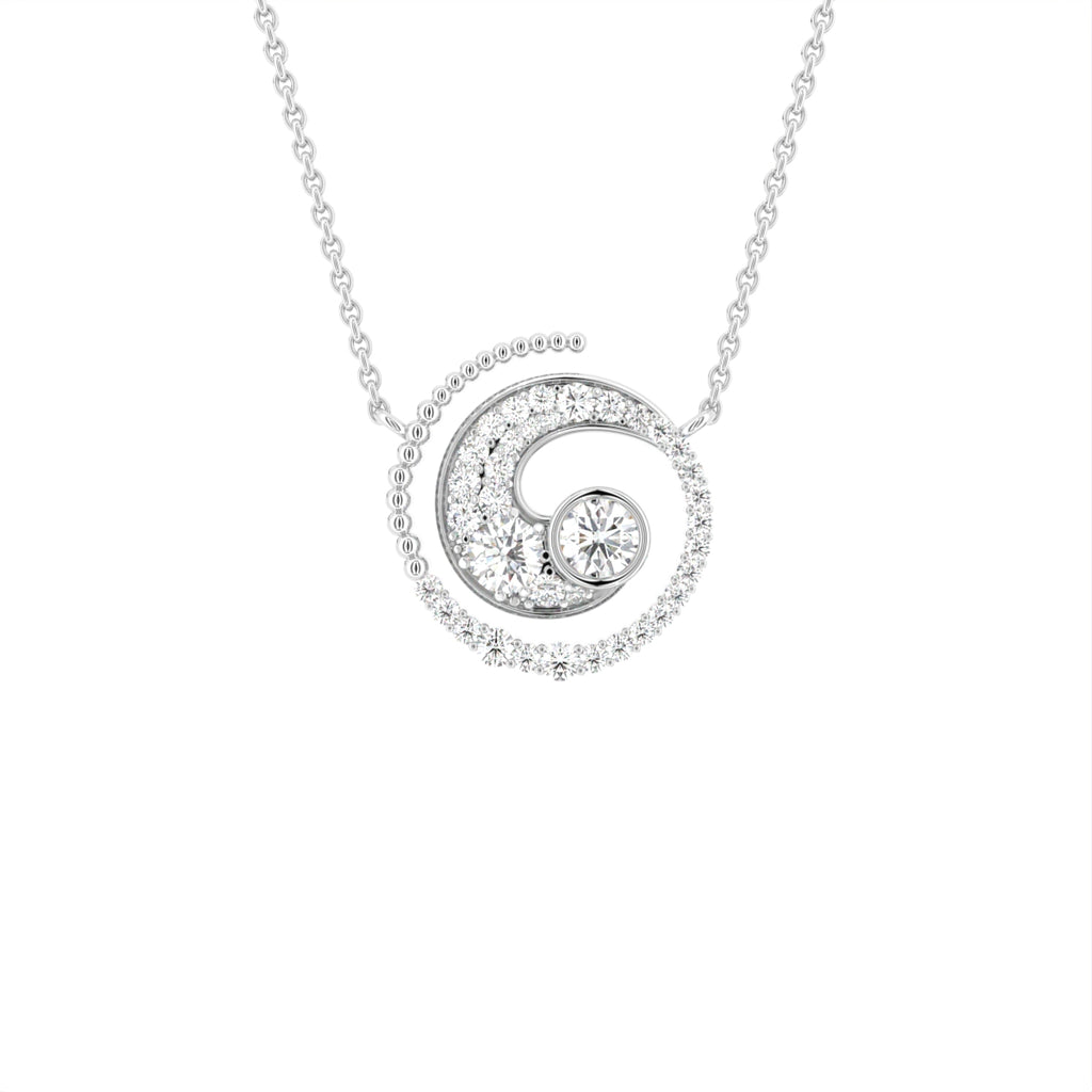 18K Nature Round Diamond Pendant — FRONT