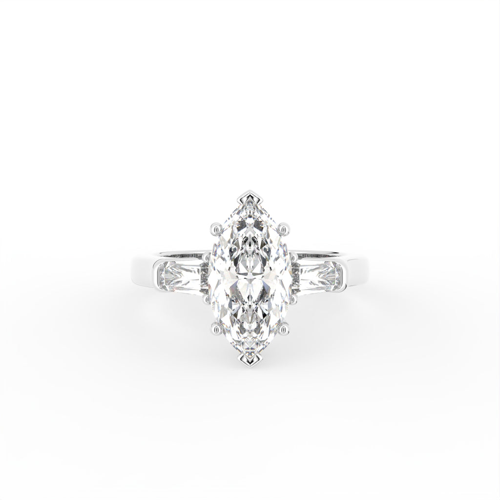 vimg:Z00293|18K Trilogy Marquise Diamond Ring — TOP