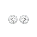 14K Yellow Gold Halo Round Diamond Stud Earrings — TOP