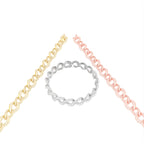 14K White Gold Round Diamond Link Bracelet — 3 COLOR