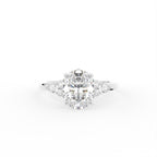 18K Solitaire Oval Diamond Engagement Ring — TOP