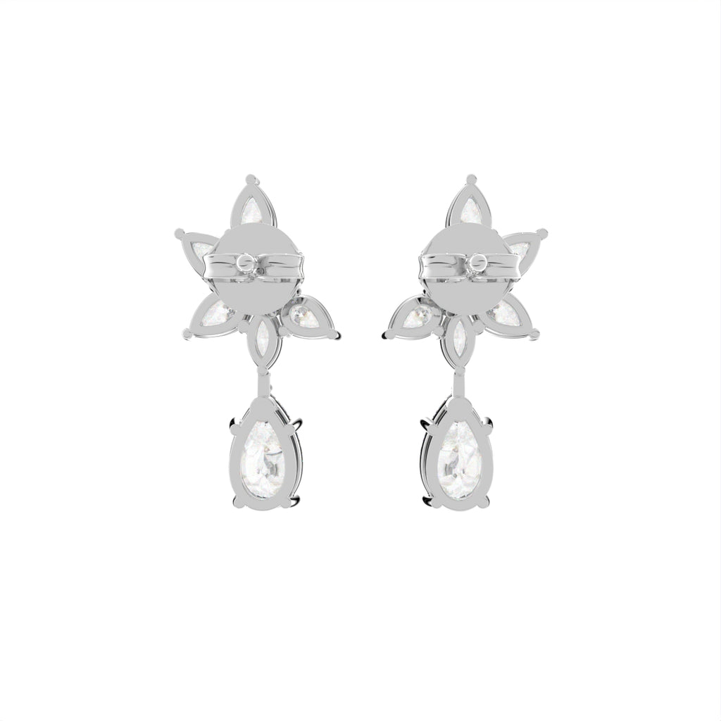 18K Diamond Drop Earrings — BACK