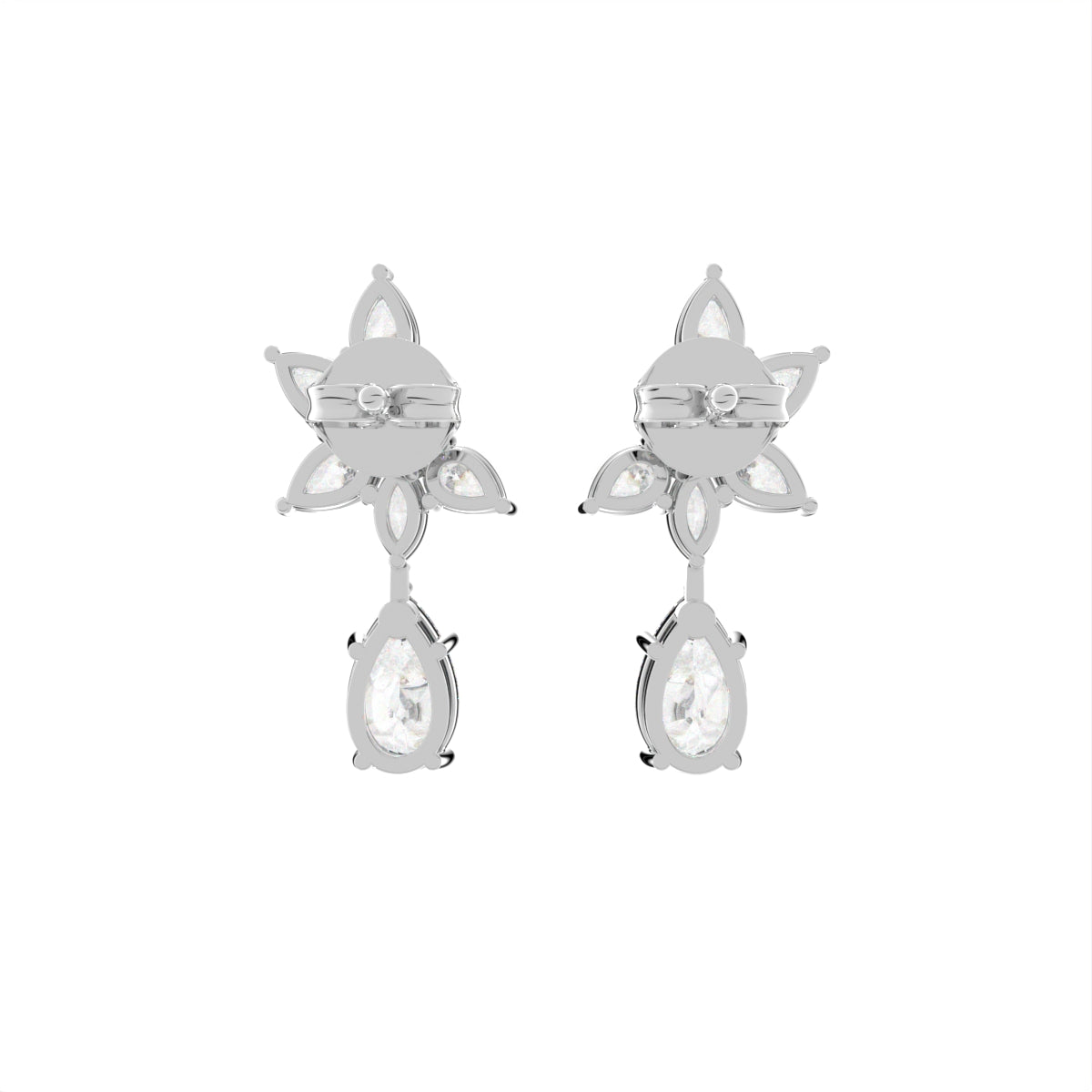 18K Diamond Drop Earrings — BACK