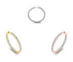 18K Diamond Hoop Earrings — 3 COLOR
