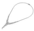 18K White Gold Round Diamond Necklace — 3D VIEW