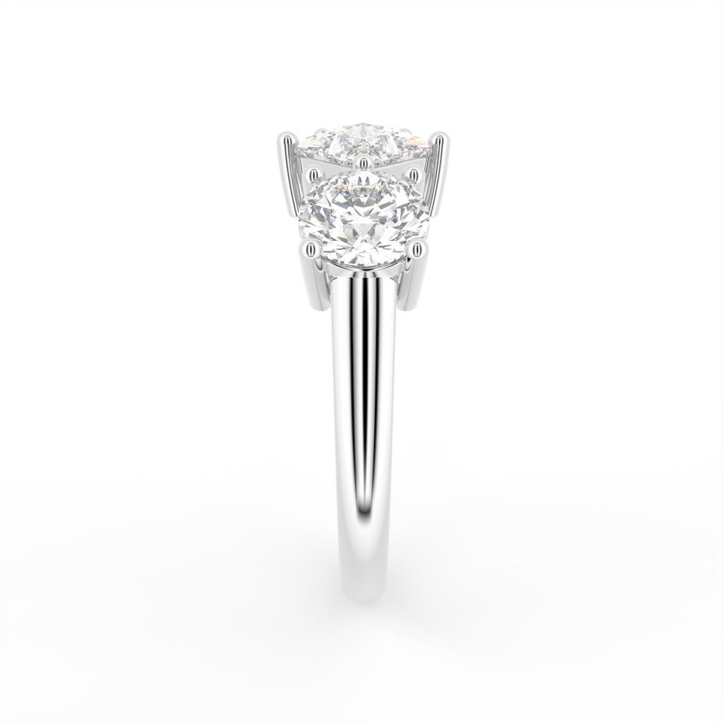 18K White Gold Half Eternity Round Diamond Ring — SIDE