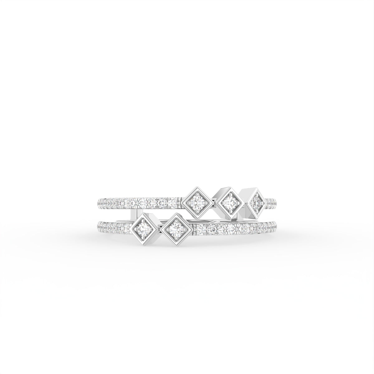 18K Bespoke Pave Diamond Band Ring — TOP