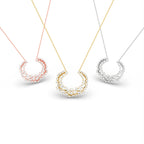 18K Abstract Cluster Round Diamond Pendant — 3 COLOR