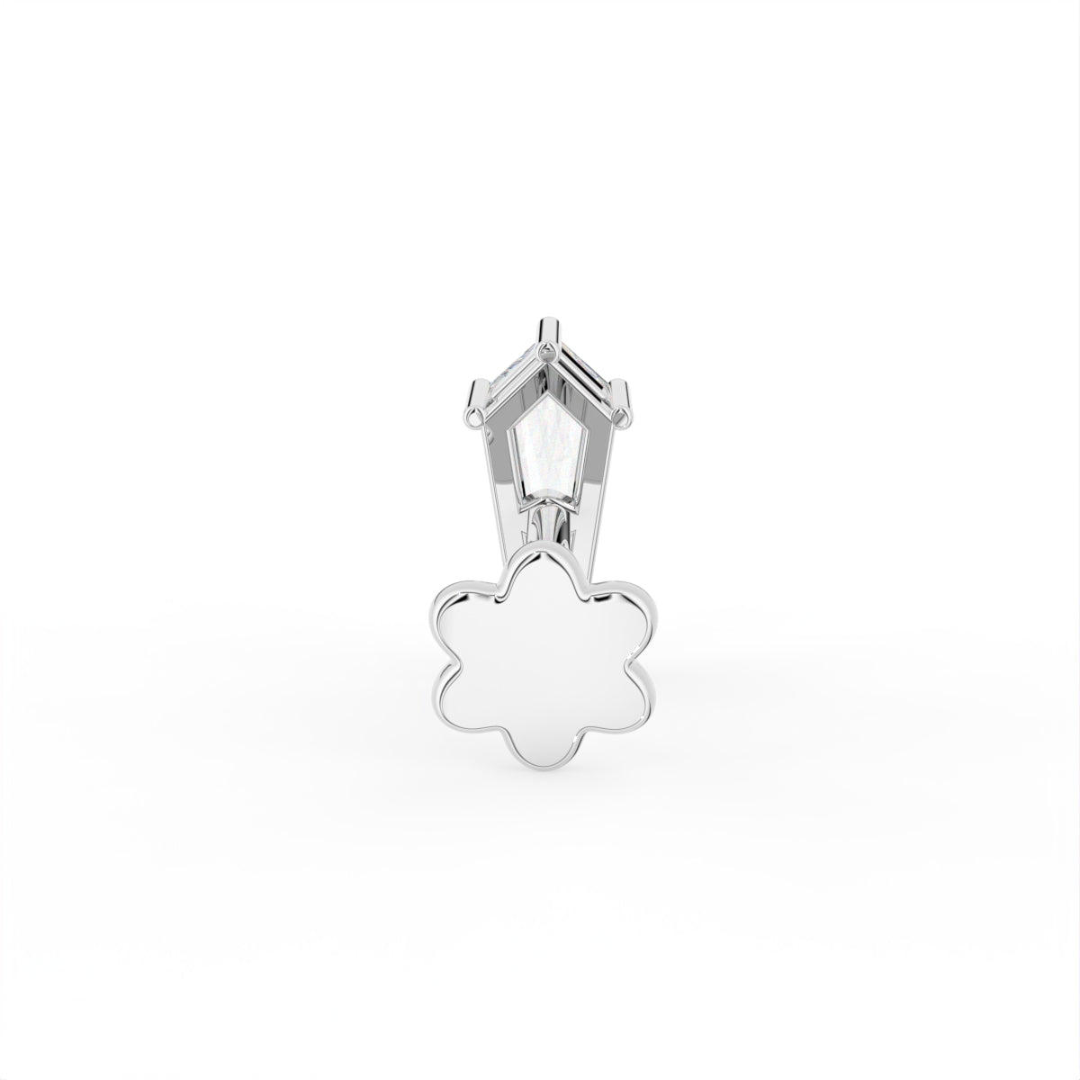 18K Fancy Bezel Diamond Stud Earrings — BACK
