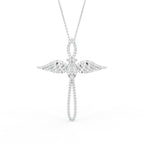 vimg:FJ6491|vimg:FJ6492|18K White Gold Cross Round Diamond Pendant — FRONT