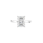 18K Solitaire Emerald Diamond Engagement Ring — TOP