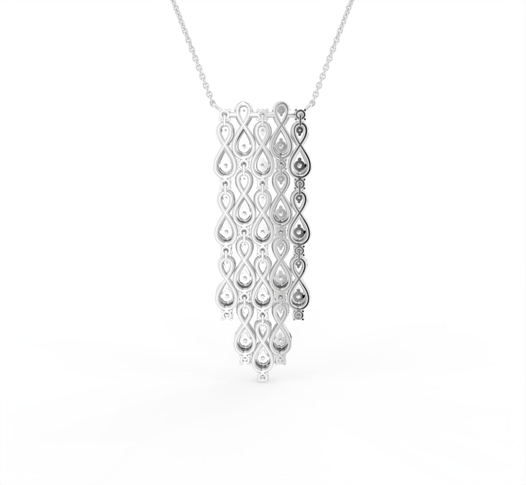 18K Chandelier Pear Diamond Pendant — BACK