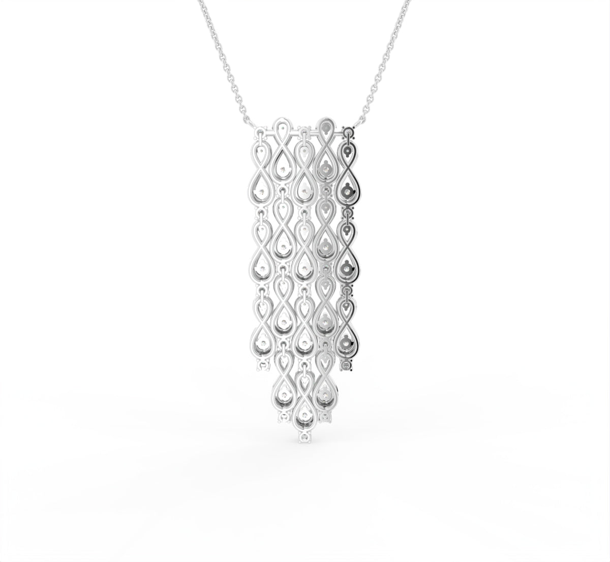 18K Chandelier Pear Diamond Pendant — BACK