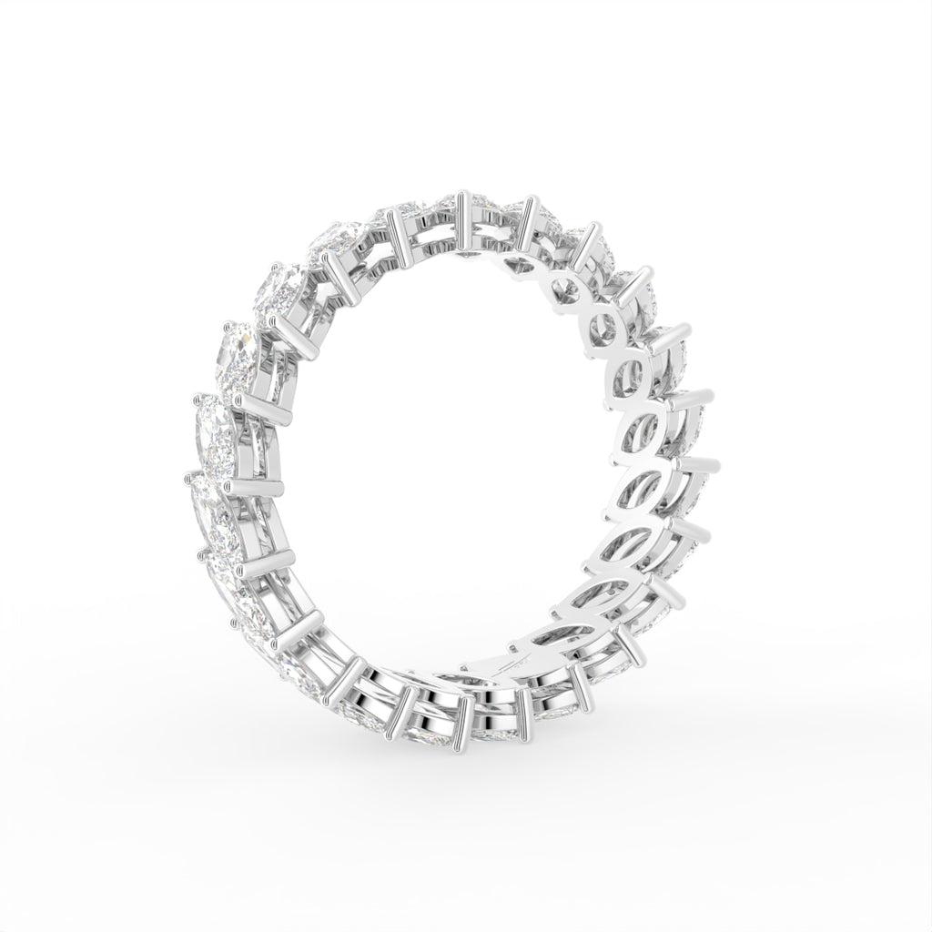 vimg:FJ3871|vimg:FJ3913|14K White Gold Full Eternity Marquise Diamond Ring — 3D VIEW
