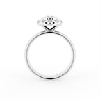 18K Halo Round Diamond Solitaire Ring — FRONT
