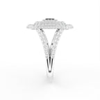 18K Geometric Diamond Ring — SIDE