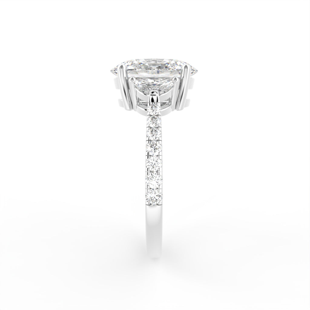 vimg:Z00236|18K Halo Oval Diamond Ring — SIDE