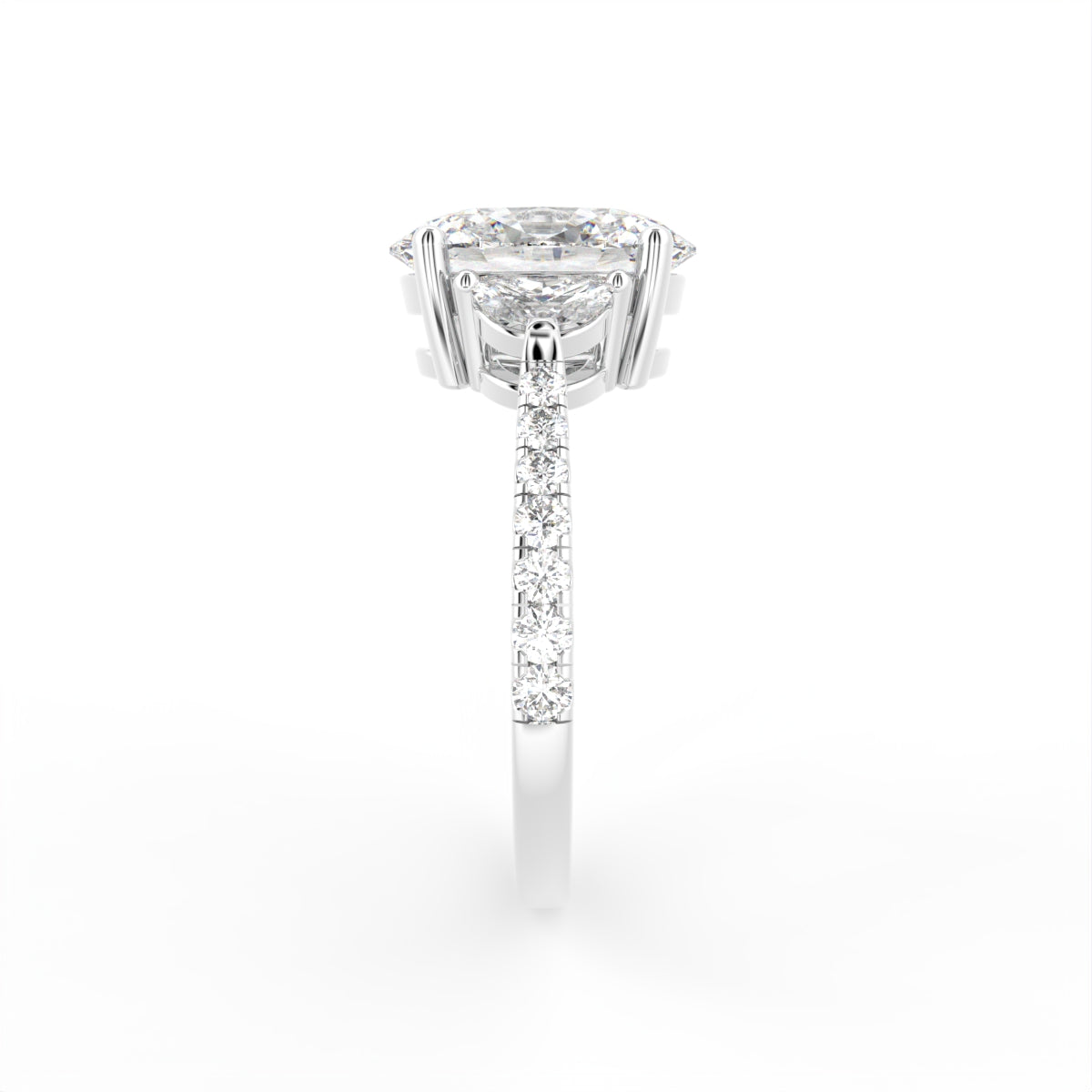 vimg:Z00236|18K Halo Oval Diamond Ring — SIDE