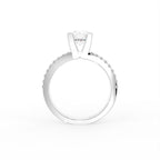 18K Round Brilliant Pavé Diamond Ring — FRONT