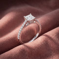18K Solitaire Princess Diamond Engagement Ring — AI cloth, in-house