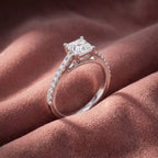 18K Solitaire Princess Diamond Engagement Ring — AI cloth, in-house