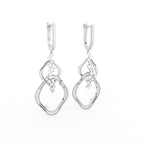 18K White Gold Diamond Drop Earrings — 3D VIEW