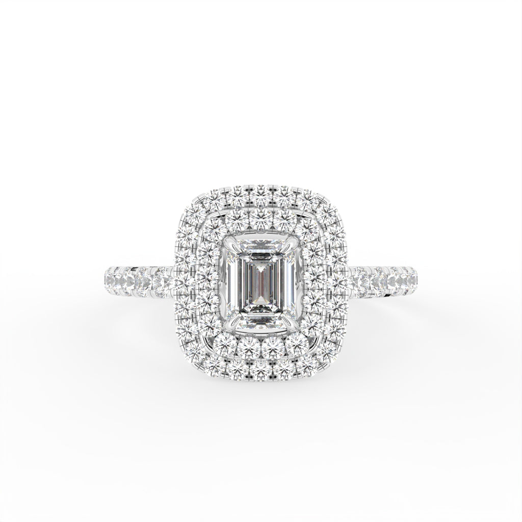 18K Halo Diamond Engagement Ring — TOP