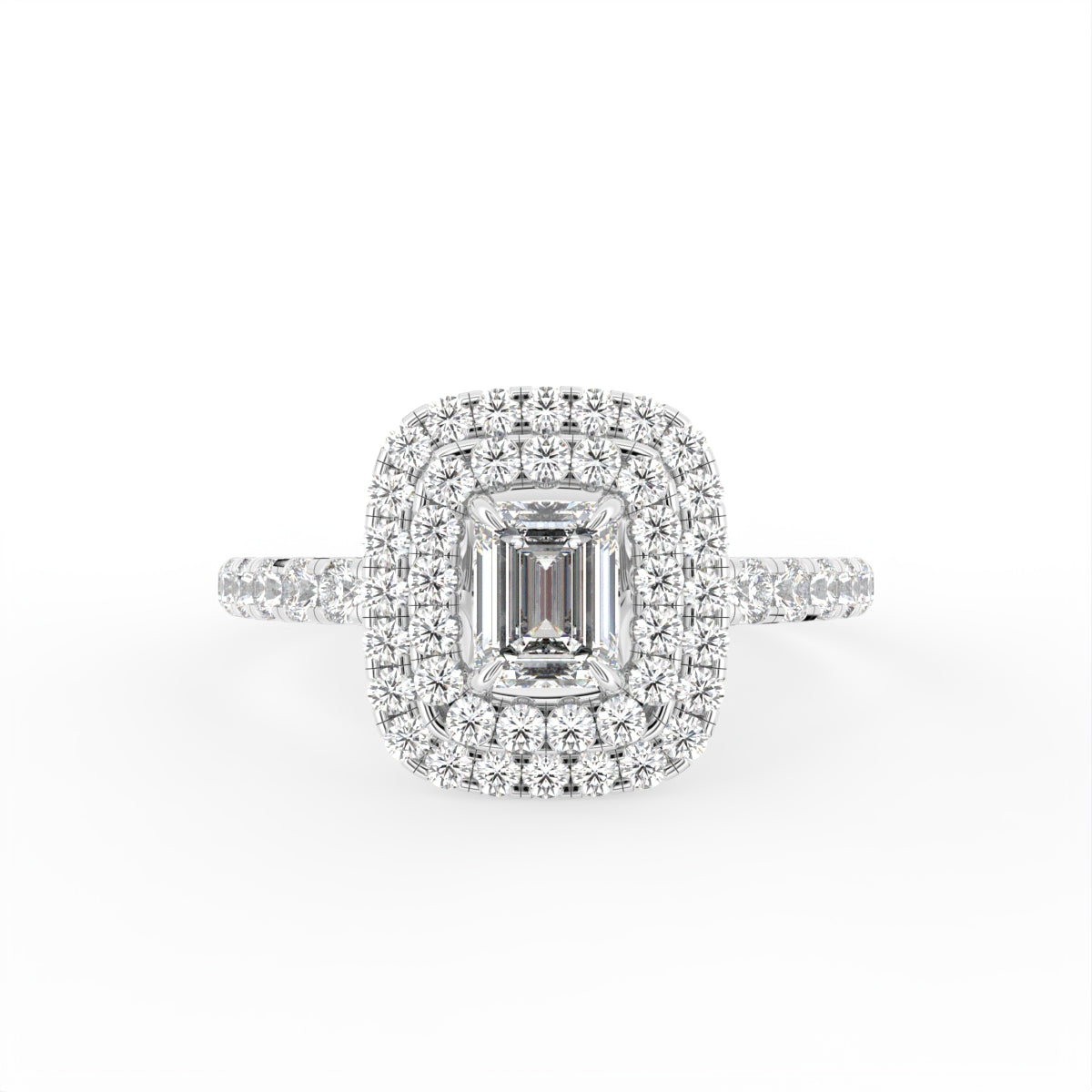 18K Halo Diamond Engagement Ring — TOP