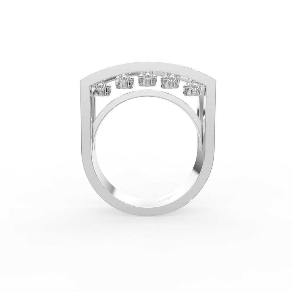 18K Rose Gold Bespoke Round Diamond Ring — FRONT