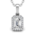 18K Halo Diamond Pendant — FRONT