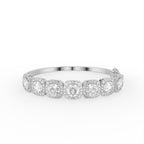 18K Halo Round Diamond Bangle — TOP