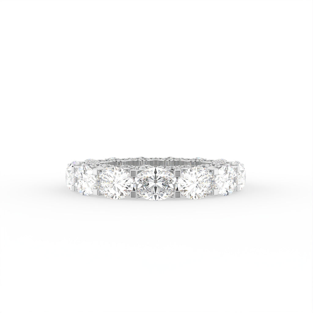 18K Full Eternity Oval Diamond Ring — TOP