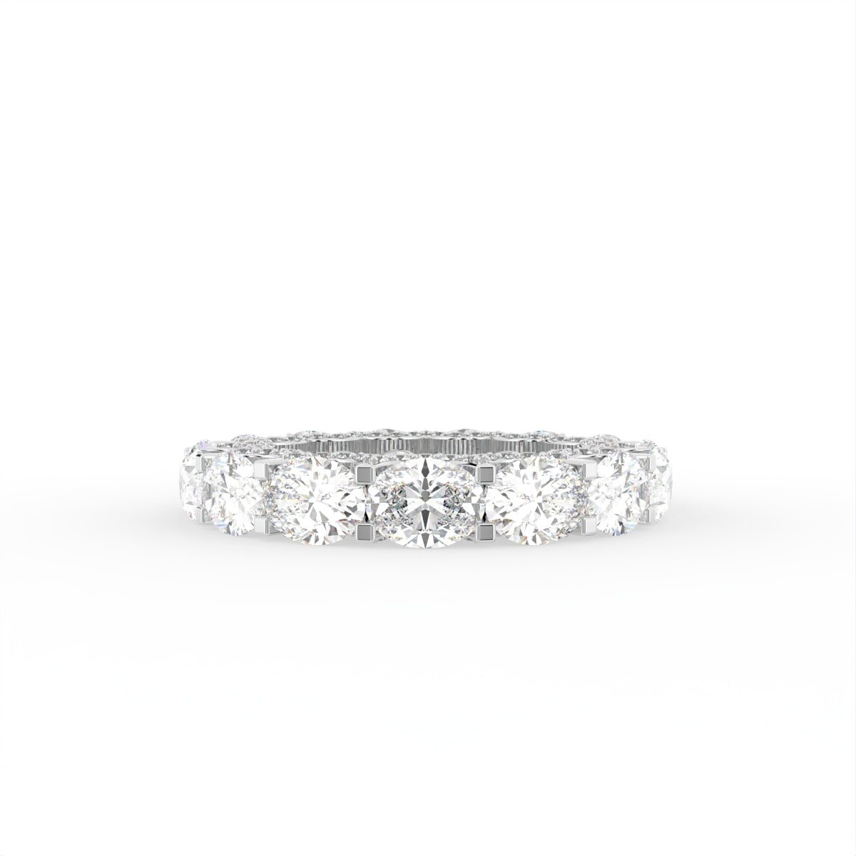 18K Full Eternity Oval Diamond Ring — TOP