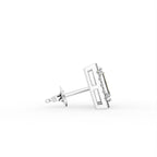 18K White Gold Emerald-Cut Diamond Earrings — SIDE VIEW