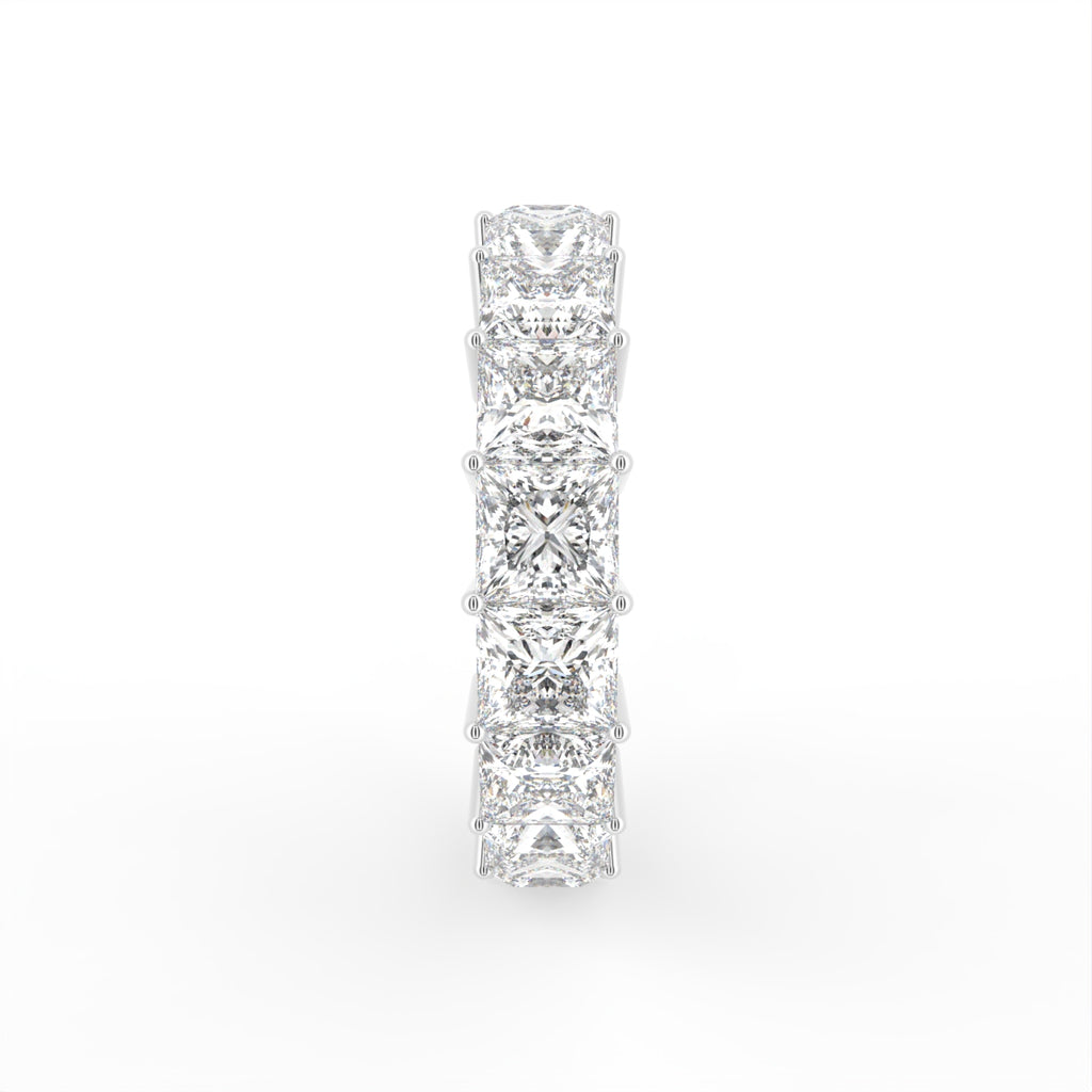 vimg:FJ3289|vimg:FJ2073|14K White Gold Full Eternity Princess Diamond Ring — SIDE