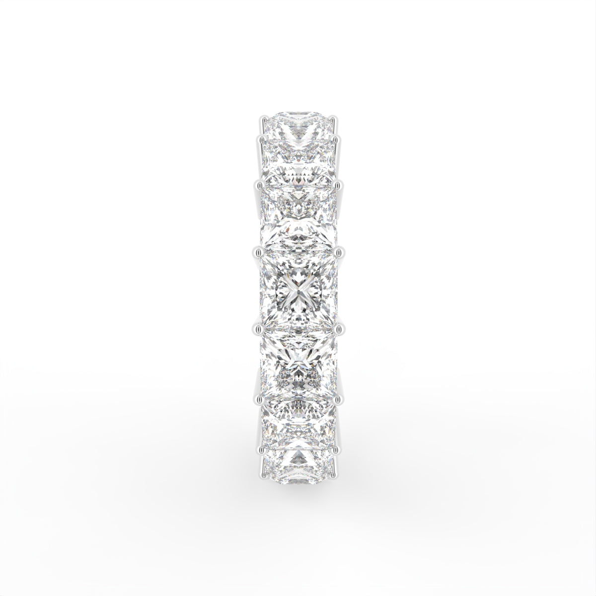 vimg:FJ3289|vimg:FJ2073|14K White Gold Full Eternity Princess Diamond Ring — SIDE
