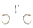 18K Mixed Cut Hoop Diamond Earrings — 3 COLOR
