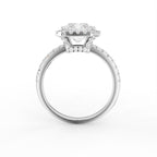 18K White Gold Halo Radiant Diamond Ring — FRONT