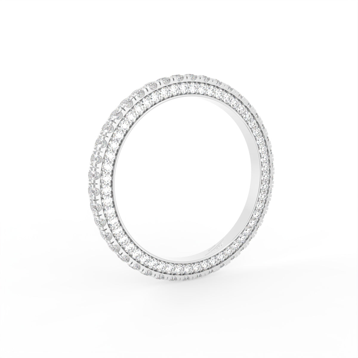 18K Full Eternity Round Diamond Ring — 3D VIEW