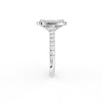 18K Halo Solitaire Diamond Engagement Ring — SIDE