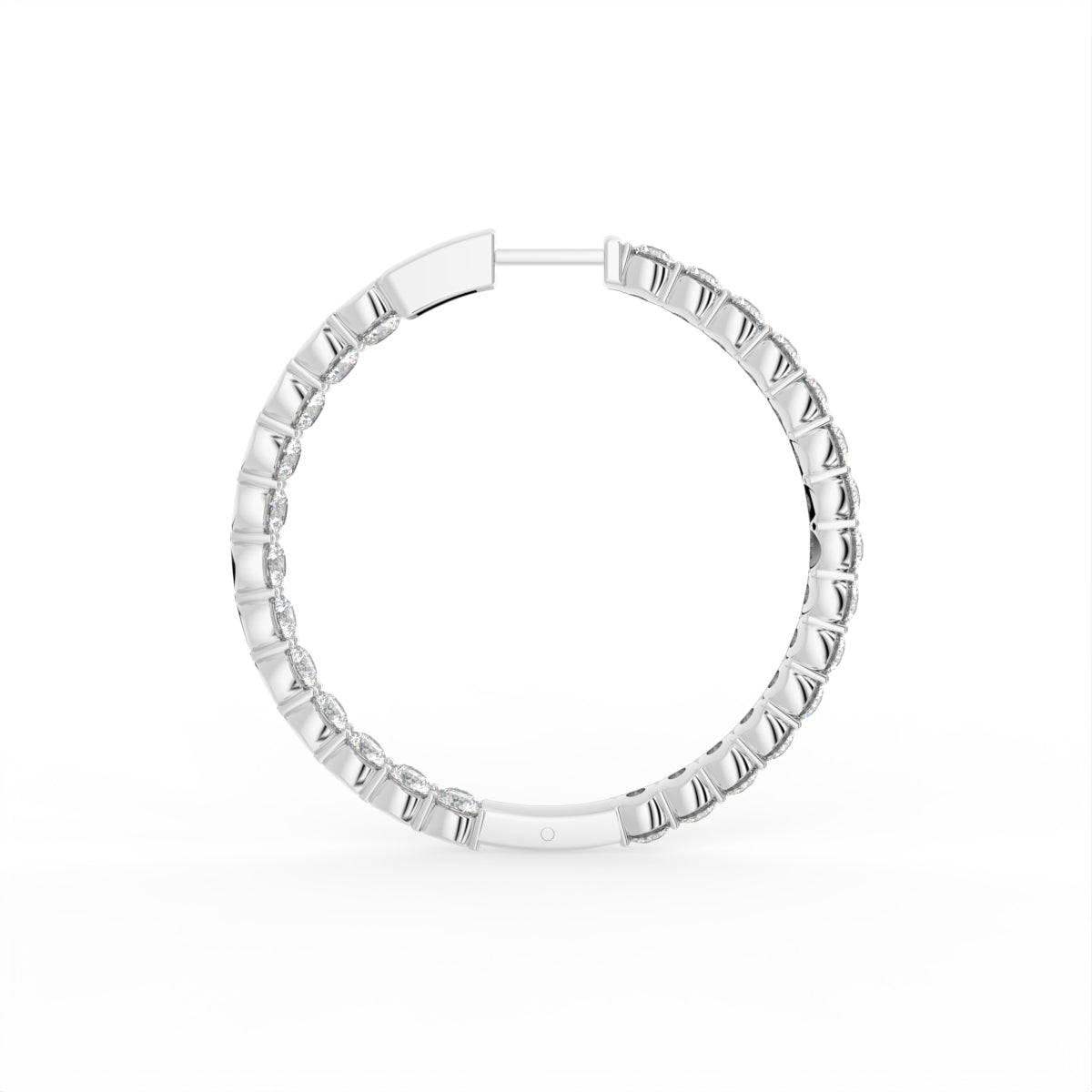 18K Diamond Hoop Earrings — SIDE VIEW