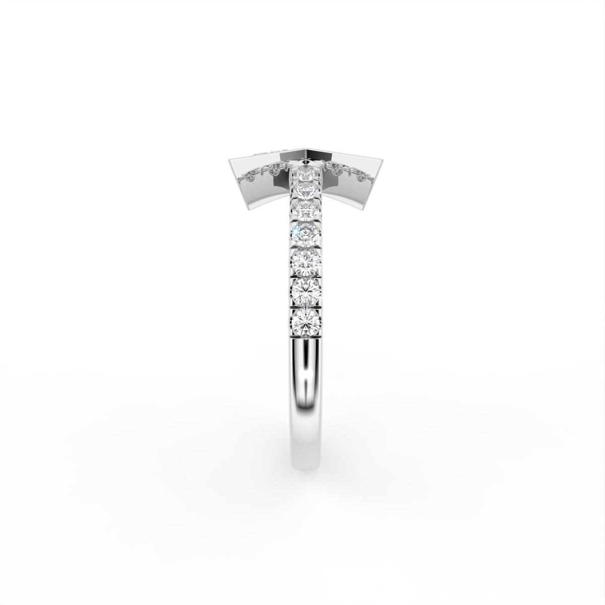 14K Yellow Gold Bespoke Baguette Diamond Ring — SIDE