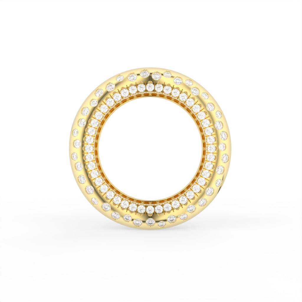 Sterling Silver Diamond Ring — FRONT/BACK