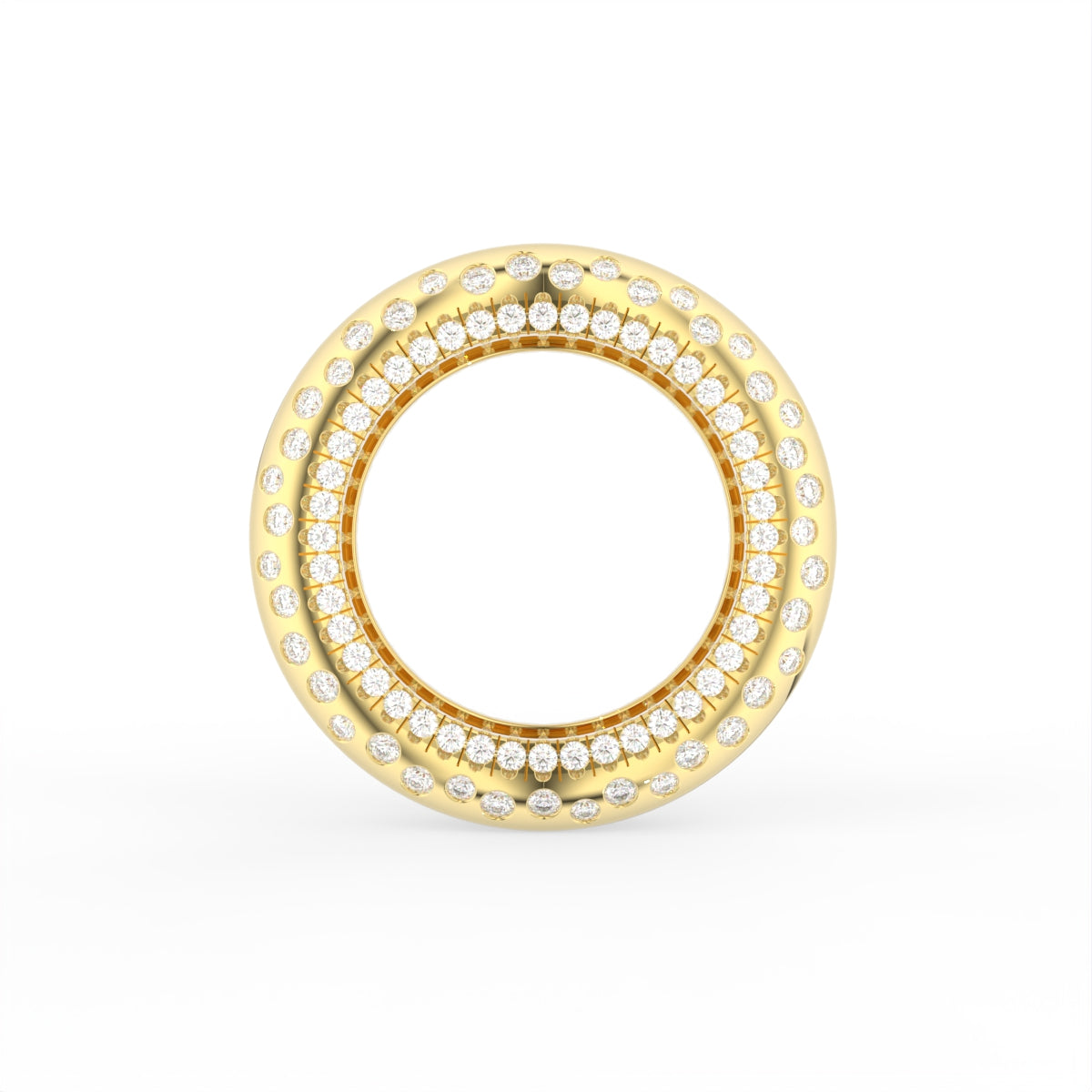 Sterling Silver Diamond Ring — FRONT/BACK