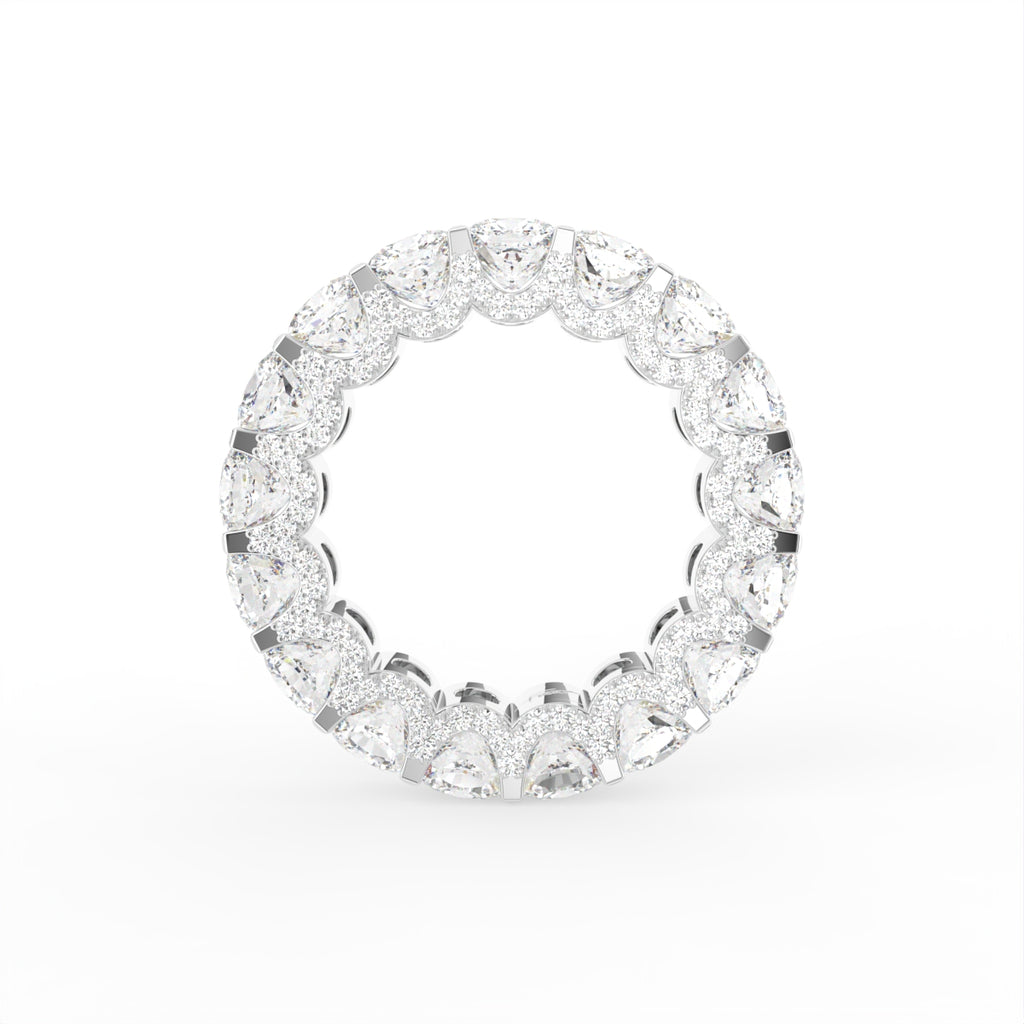 18K Full Eternity Round Diamond Ring — FRONT